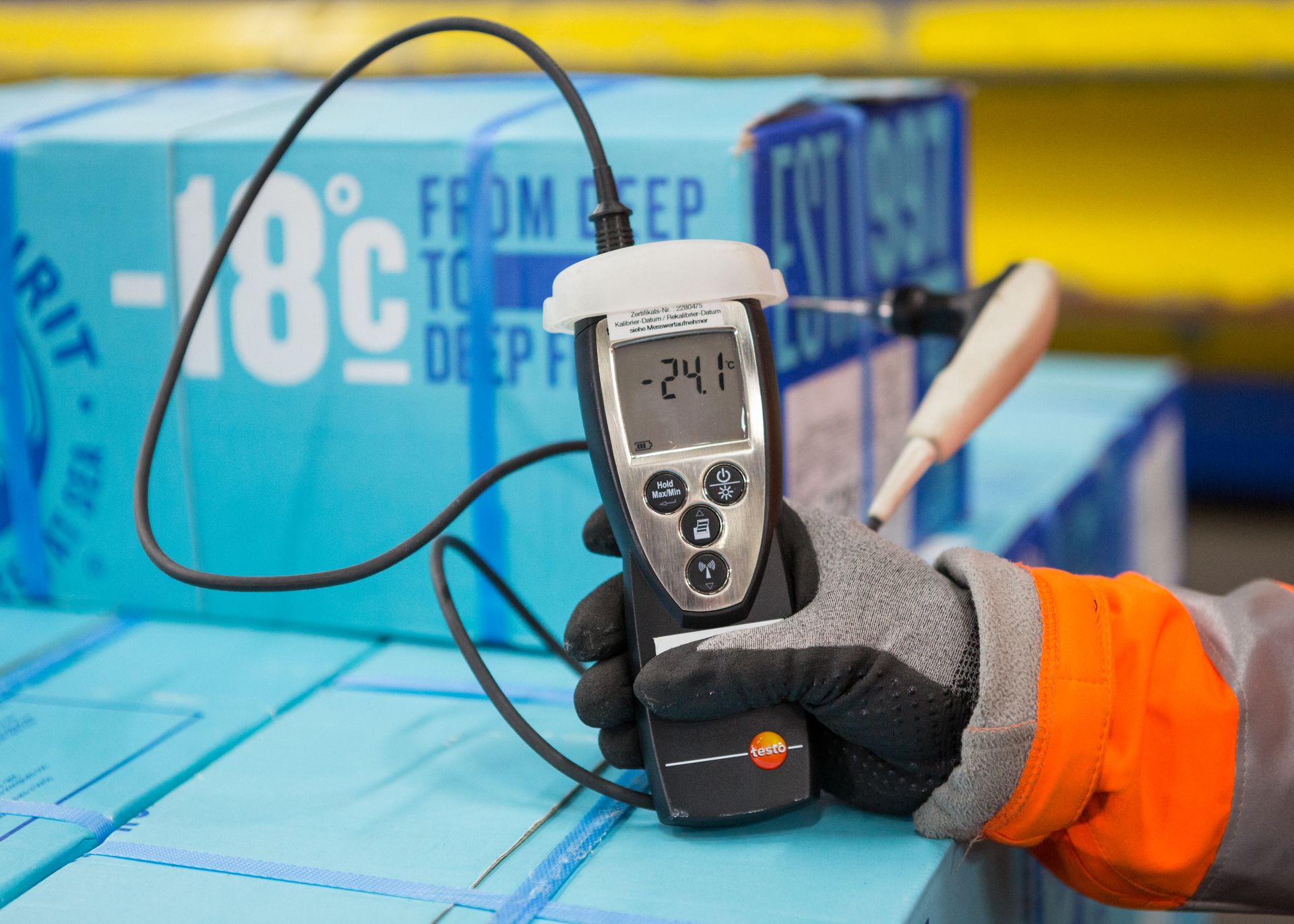 [Translate to Englisch:]  Tiefkühllogistik bei minus 24 Grad Celsius am Standort der BLG LOGISTICS GROUP in Bremerhaven
